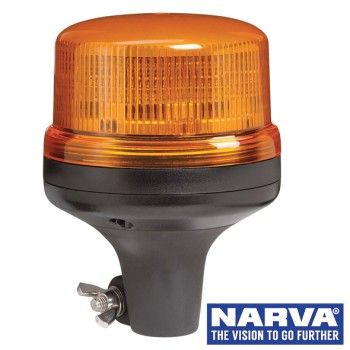 NARVA Eurotech Low Profile LED Strobe/Rotating Light With Flexible Pipe Mount - Amber (Class 1)